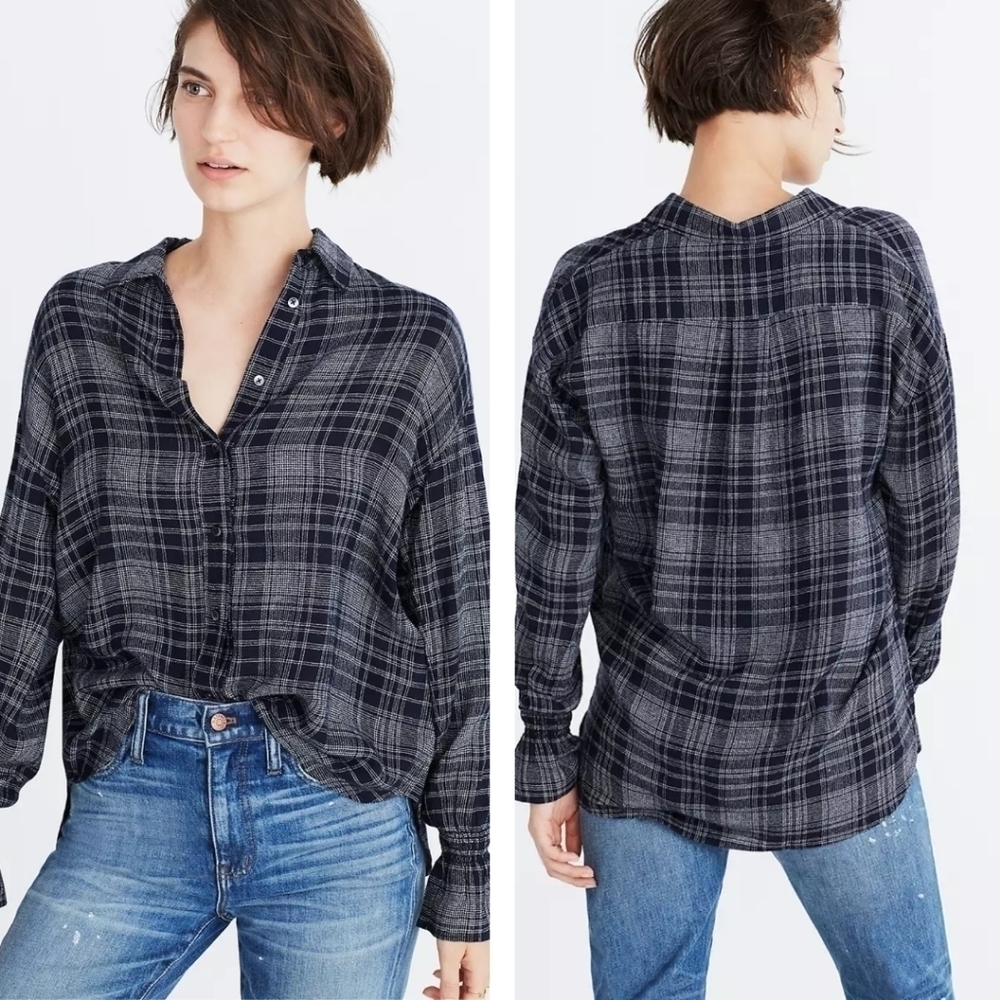 Madewell | Westward Bell-Sleeve Shirt In Plaid
